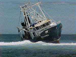 Trawler aground on Ningaloo Reef